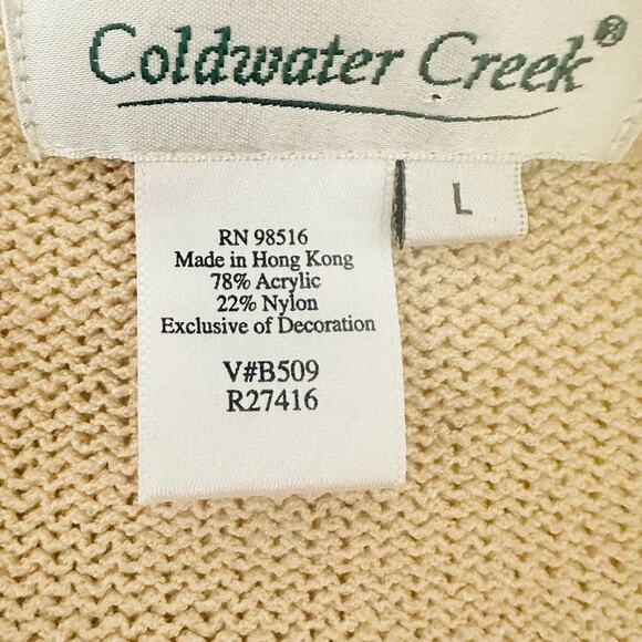 Vintage Coldwater Creek Large Cardigan Sweater Festival Boho Ruffle Bead Earthy - Picture 8 of 9